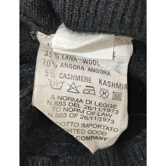 Who's who womens small cashmere wool angora black pink full zip sweater sequin - Picture 9 of 9